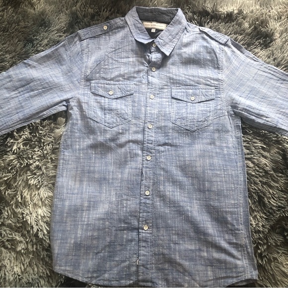 Boys Size 14-16 | pd&c | Blue-Gray Long Sleeves Button-Down Shirt - Picture 2 of 10